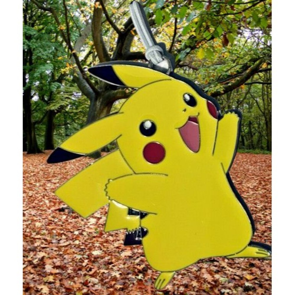 Pokemon Pikachu Christmas Ornament Yellow 2.5” Flat Metal Enamel Hallmark 2022 - Picture 2 of 9